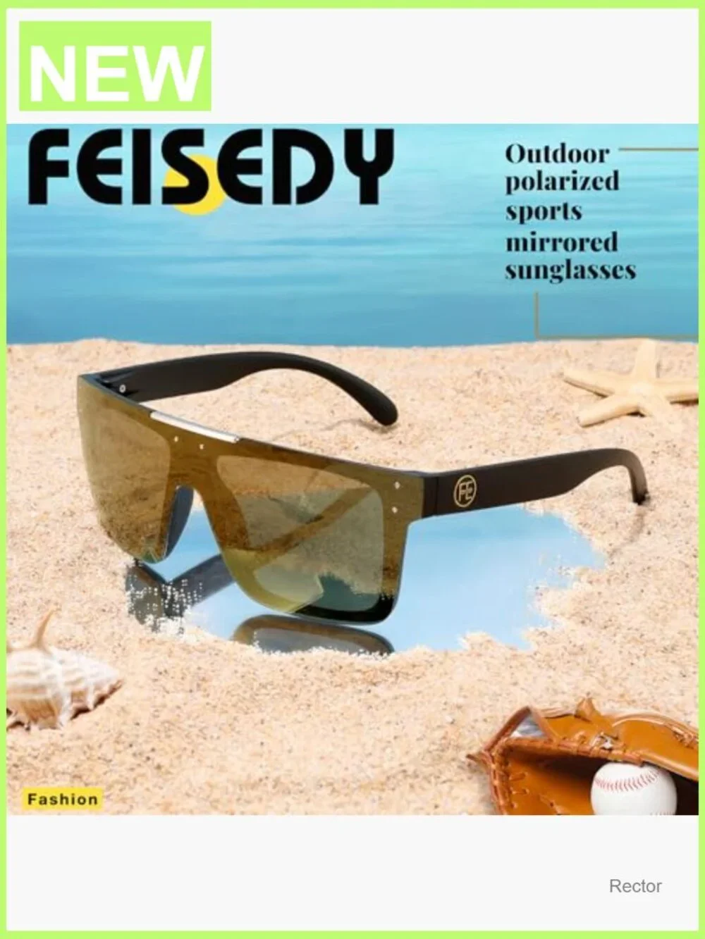 Oversized Square Flat Mirrored Sunglasses for Men Fishing Driving